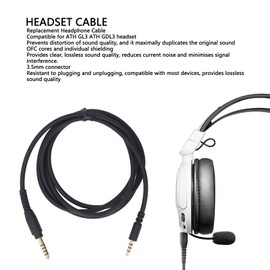 Replacement Cable Cable Compatible with ATH-GL3 ATH-GDL3 Headset, Headphone Sound Cable with 3.5mm Plug, Plug and Play