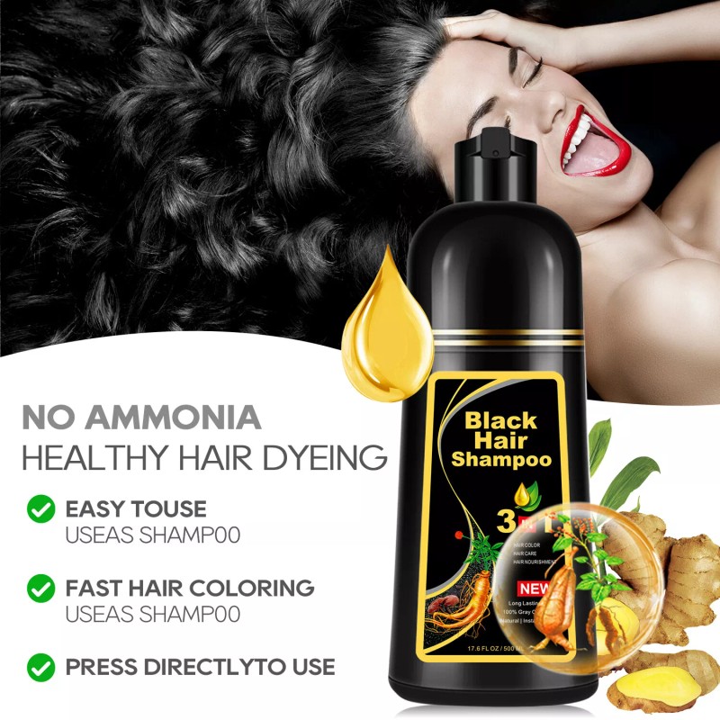 DONWELL 3-in-1 Herbal Hair Dye Shampoo-100% Grey Coverage Instant Color