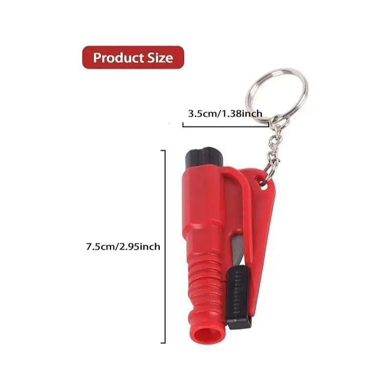 3 in 1 Car Emergency Escape Tool Keychain, Multifunctional Car