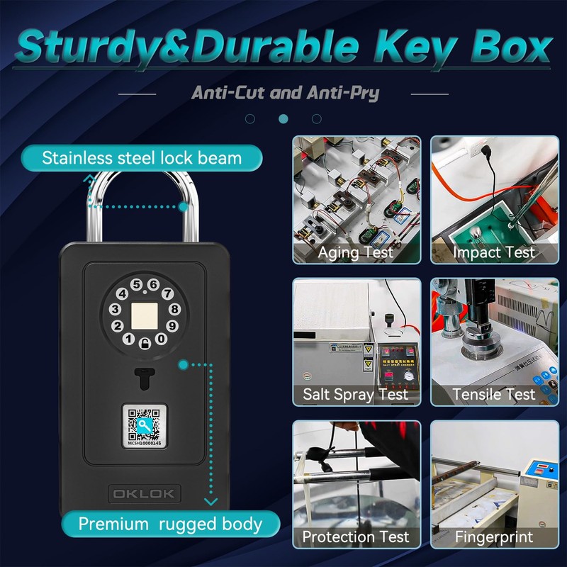 SFW NEW Smart Lock Box, Fingerprint Key Box Bluetooth Key