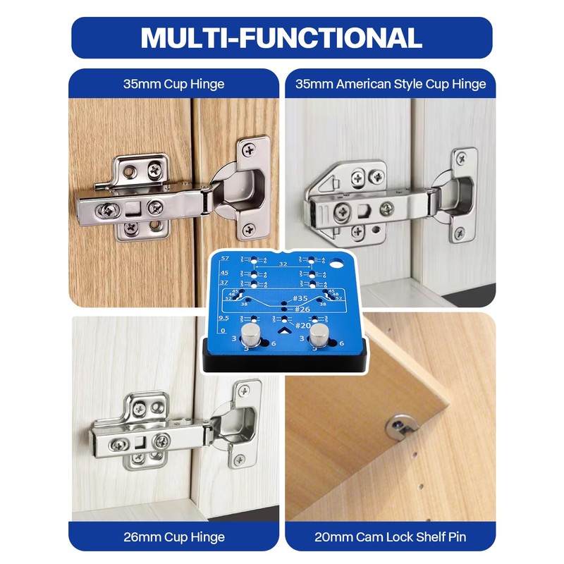 3 in 1 Concealed Hinge Jig and Cabinet Hinge Guide
