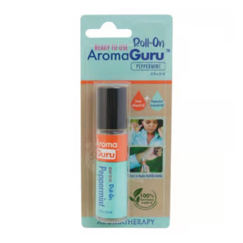 Aroma Guru 100% Natural Peppermint Aromatherapy Roll-On Essential Oil Aroma