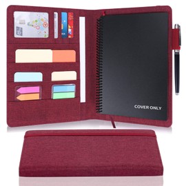 Folio Cover Compatible with Rocketbook, Portfolio Organizer, Waterproof Fabric, Multifunctional Organizer with Pen Loop, Business Card Holder, fits A5 Size Notebook, 8.8" x 6" inch (Fuchsia)