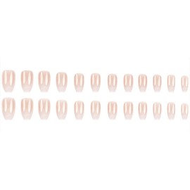 Press On Nails - Gradient White Pink False Nails - Short Square Fake Nails With Glue - Natural French Tip False Nails - Full Cover Acrylic Stick On nails For Women Girls nails Art Gifts Accessories