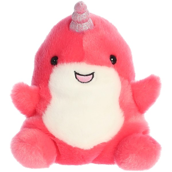 Aurora® Adorable Palm Pals™ Nia Narwhal™ Stuffed Animal - Pocket-Sized Fun - On-The-Go Play - Pink 5 Inches