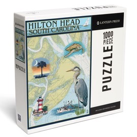 Lantern Press 1000 Piece Jigsaw Puzzle, Hilton Head, South Carolina, Nautical Chart