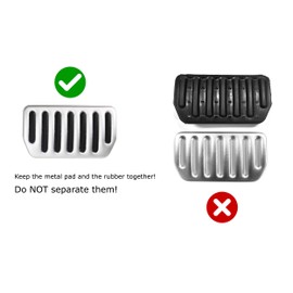 iJDMTOY 2pc Track Racing Style Silver Aluminum Gas/Brake Pedal Cover Set Compatible with Kia Stinger/K7 Optima/K5 Sorento Sportage, Compatible with Hyundai Sonata Santa-Fe Tucson Palisade