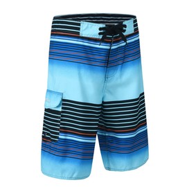 unitop Pantalones cortos de surf para hombre, de secado rápido, Azul / Patchwork, 28