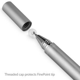 BoxWave Stylus Pen Compatible with Lenovo Legion Go S - FineTouch Capacitive Stylus, Super Precise Stylus Pen - Metallic Silver