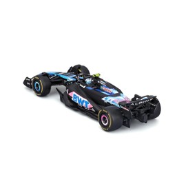 Bburago Formula 1 Alpine A524 Bahrain Version (2024): Model Car in Scale 1:43, Special Model, with Driver #10 Pierre Gasly, Hard Case, 12.5 cm, Blue Pink (18-38220G)