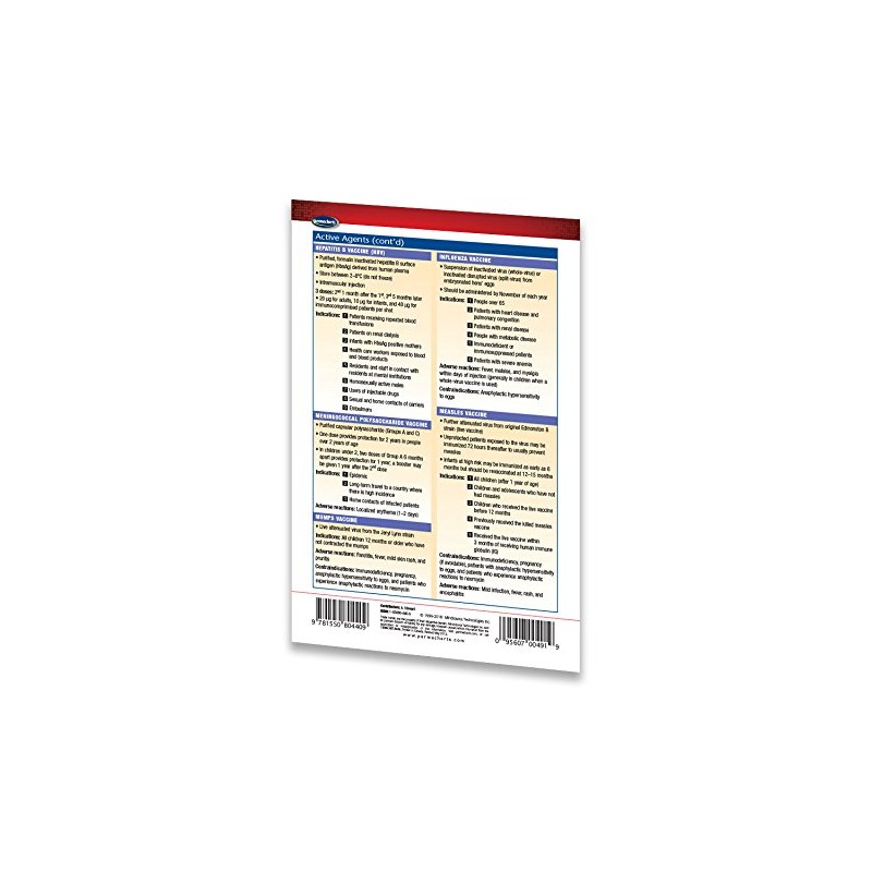 Immunization I Guide - 4" x 6" Laminated Nursing Reference