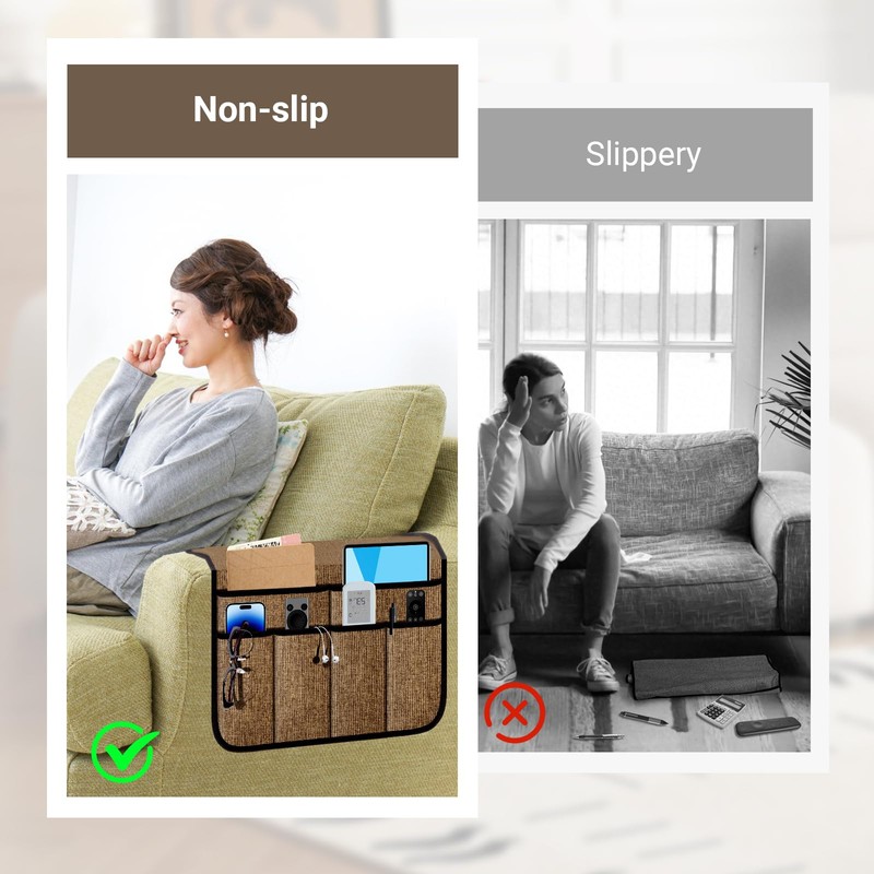 Meeall Armchair Caddy & Remote Control Holder for Couch &