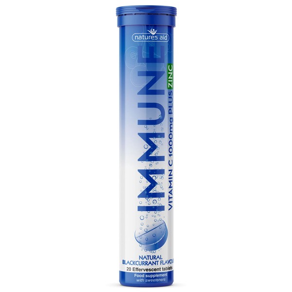 natures aid Immune Effervescent with Zinc & Vitamin C, Natural