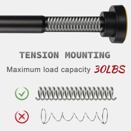 Thestoa Shower Curtain Rod Adjustable 43-78 inch, 1"Diameter Spring Tension Curtain Rod No Drill, Anti-Rust Non-Slip Shower Rod, Black Shower Curtain Rod for Bathroom Tension