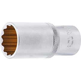 Kraftmann 10663 Socket Spanner Insert 12-Point Deep 12.5 mm (1/2 Inch) SW 26 mm