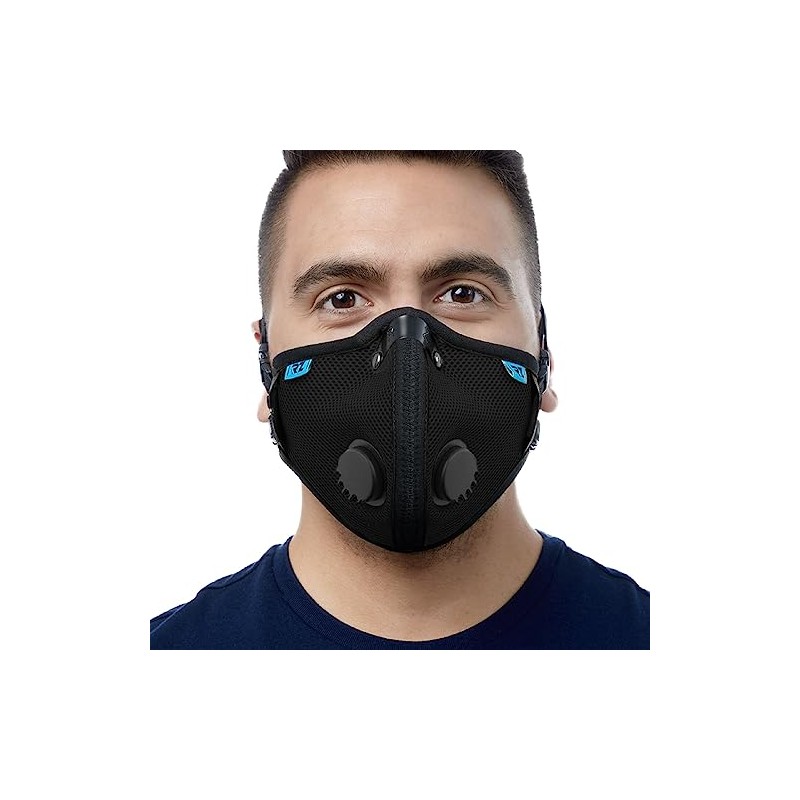 RZMask M2.5 Large Dust Face Mask Breathable Mesh Black with