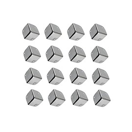 Chromed Iron Case Corner Protector Metal Box Corner Support Angle Curved Decoration Guard Chest Wrap Angle 35x35x35mm Black Pack of 16
