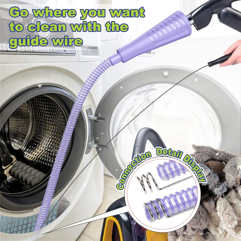 Sealegend 2 Pack Dryer Vent Cleaner Kit Vacuum Hose Attachment,
