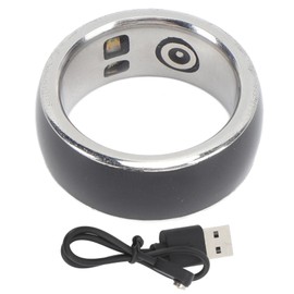 Smart Health Ring Bluetooth Health Tracker Ring Blood Oxygen Monitoring Step Counting Waterproof Rechargeable Wearable Smart Ring Size 21