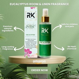 Eucalyptus Room & Linen Fragrance - Elevate, Energize, and Odor Eliminator, Breathe in Renewal and Clarity. Discover the Benefits - 150 ml | 5 Fl Oz
