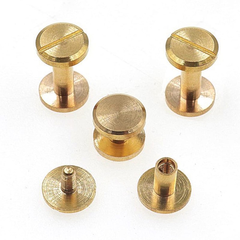 20PCS Round Belt Screw Leather Craft Chicago Nail Brass Rivets