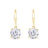 4CT Moissanite Dangle Earrings, D Color Ideal Cut Lab Created