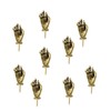 9 Decorative Hand Push Pins, Antique Gold