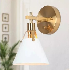 Home Decorators Collection Granville Collection Gold & White Wall Sconce Modern