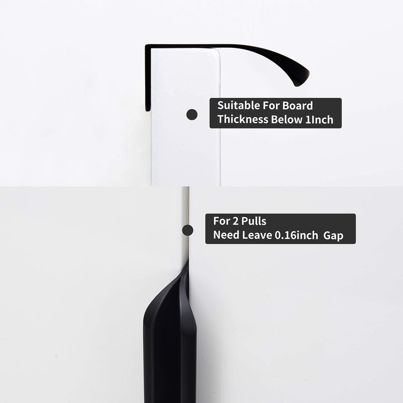 Satanga Edge Matt Black Finger pulls for cabinets Kitchen Concealed