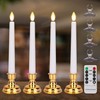 FPOO Flameless Taper Candles Flickering with Remote Timer, 4PCS Battery