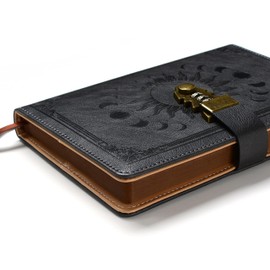 ZXHQ Lock Diary with Pen, A5 Ruled 240 Pages PU Leather Journal with Lock, Refillable Hardcover journals for Writing Personal Planner Organizer for Men and Women, Size A5(8.5 × 5.9 Inch) Dark Grey