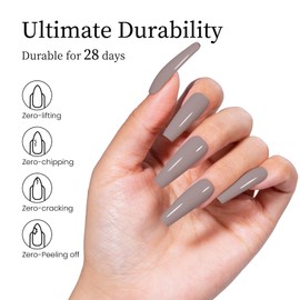 MEGIOR Gel Nail Polish 15ML Gray Lilac Gel Polish Soak Off UV LED Nail Gel Polish Nail Art Manicure & Pedicure Salon DIY at Home Gift for Women, 0.5 OZ