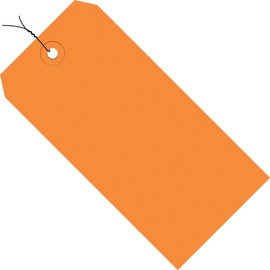 Aviditi Wired Shipping Tags, 4 3/4" x 2 3/8", 13 Pt, Orange, with Reinforced Eyelet, to Identify Or Address Items That Cannot be Labeled and to Color Code Shipments, Case of 1000