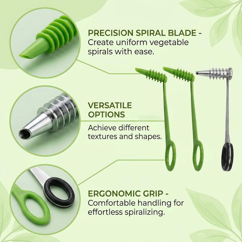 3 PCS Spiralizer for Vegetables, Vegetable Spiralizer, Spiralizer Set for