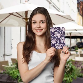 esseroo Server Book, Waitress Book,Cute Server Books for Waitress/Waiter with Zipper Pocket Waitress Book Organizer Checkbook 8x5 Inch Sakura Themed Cover