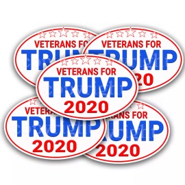 VETERANS for TRUMP 2020 Trump Mini Bumper Stickers Decals 5" 3 pack wht
