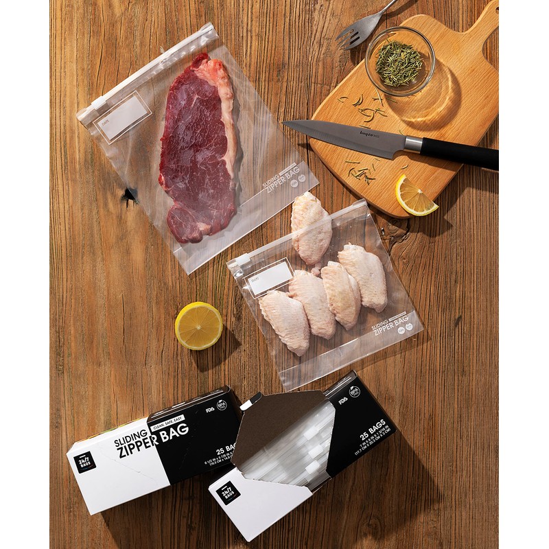 Slider Quart & Gallon Combo Pack, 50 Count, Expandable Bottom,