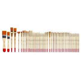 Kingart - Juego de brochas variadas, varios colores, Juego de 50 (Multiusos), Unique Assorted Colors, Una talla, 1