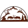 7055 Inc Fighting Elk Hoop Metal Decor, Rust