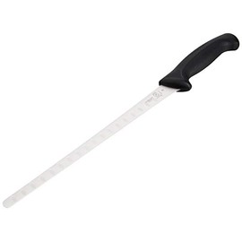 Mercer Culinary M23010 Millennia Black Handle, 10.3-Inch Granton Edge, Salmon, Slicer