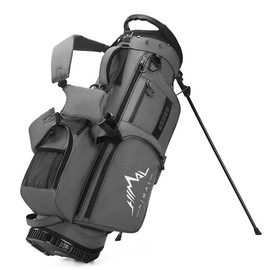 Golf Stand Bag with 7 Way Top Dividers, Golf Bags for Men Women, Lightweight Golf Club Bags with Multiple Pockets, Dual Straps - Color: Gray