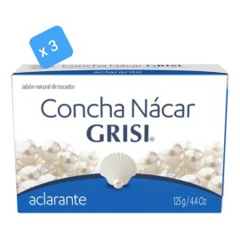 Grisi 3 Jabón Concha Nácar Grisi 125g, Aclarante.