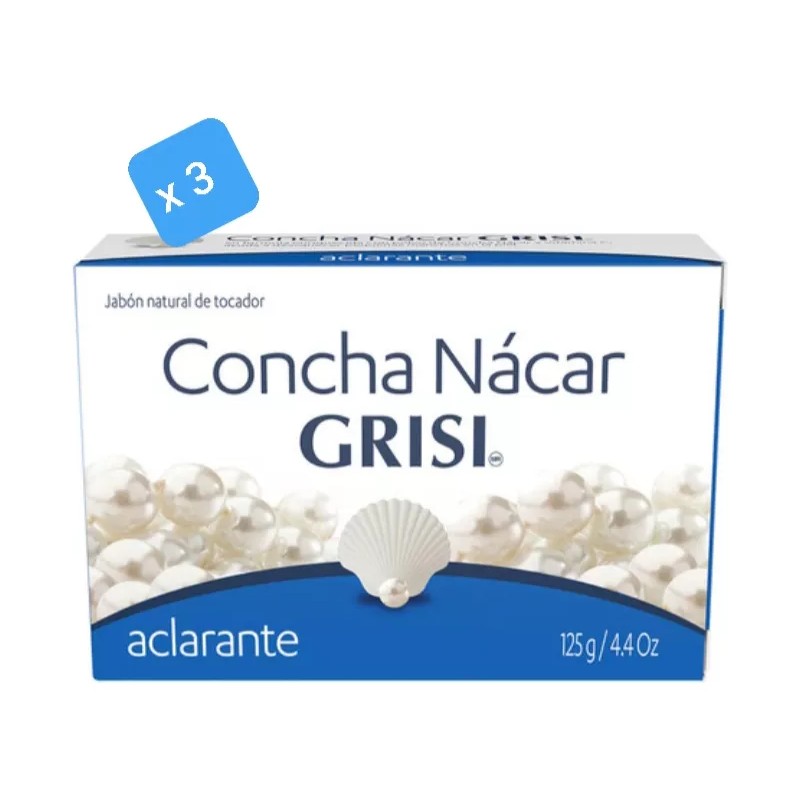 Grisi 3 Jabón Concha Nácar Grisi 125g, Aclarante.