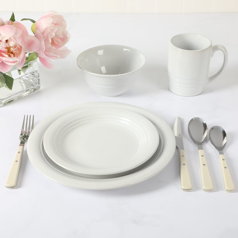 Martha Stewart 32 Piece Stoneware Dinnerware and Flatware Combo Set