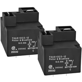 T9AS1D22-12 30A PCB or Panel Mount Relay - 4Pins High Breaking Capacity PCB Mount Relay for HVAC, Power Supplies, and Domestic Appliances