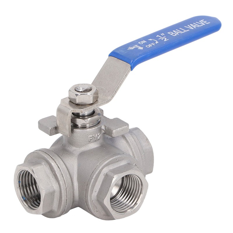 3 Way Ball Valve 1/2in DN15 304 Stainless Steel Female