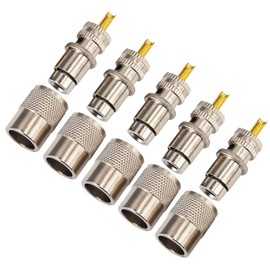 onelinkmore PL259 Coax Connectors PL259 UHF Male Solder Coax Connectors with Reducer Low Loss RF Adapter for RG8X RG8 Coaxial Coax Cable Pack of 5…
