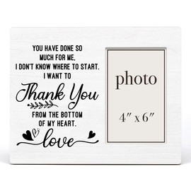 Zauly Thank You Gift Wood Picture Frame, Thank You Gift for Women Men, Appreciation Gifts for Teacher Coworker Boss Mom Dad Friends, Grateful Gift Ideas Picture Frames, 4 x 6 Inch Photo