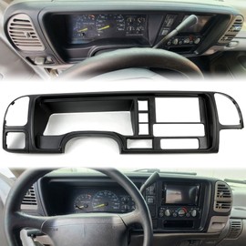 HECASA Double Din Dash Panel Kit Compatible with 1995-2002 GMC SUV/Truck Black w/Harness Car Radio Stereo
