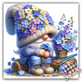 Paint by Numbers for Adults - Gnome Adult Paint by Numbers Kits on Canvas for Beginner without Frame, DIY Gnome Acrylic Oil Painting by Number for Adults, Perfect for Gift Home Decor (16x20 inch)